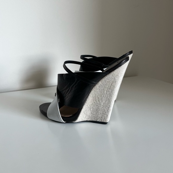 RARE Narciso Rodriguez Crossover Leather Slide Wedges - Picture 6 of 16
